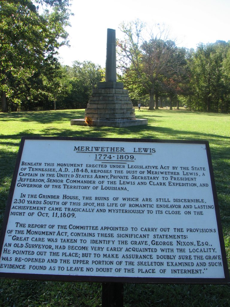 Natchez Trace Parkway Monument at Meriwether Lewis Gravesite